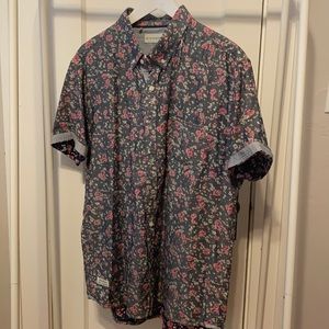 7 Diamonds Men’s SS Button Up Shirt Floral SZ XL